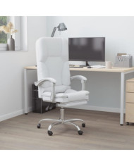 Fauteuil de massage inclinable de bureau Blanc Similicuir | Mobilier & Déco