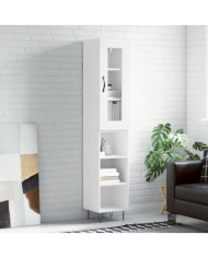 Buffet haut Blanc 34,5x34x180 cm Bois d'ingénierie | Mobilier & Déco