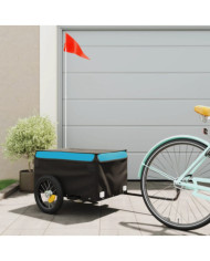 Remorque de vélo noir et bleu 30 kg fer | Mobilier & Déco