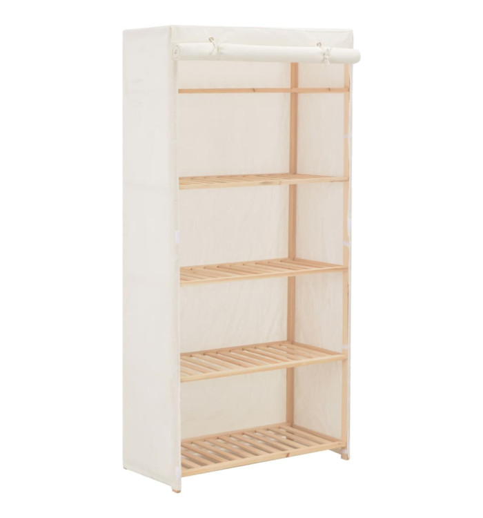 Garde-robe Blanc 79 x 40 x 170 cm Tissu | Mobilier & Déco