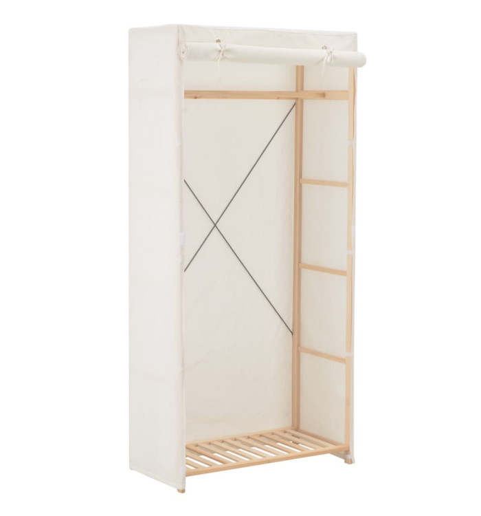 Garde-robe Blanc 79 x 40 x 170 cm Tissu | Mobilier & Déco