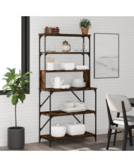 Support de boulanger à 6 niveaux chêne fumé 90x40x180 cm | Mobilier & Déco