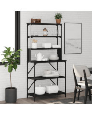 Support de boulanger à 6 niveaux noir 90x40x180 cm | Mobilier & Déco