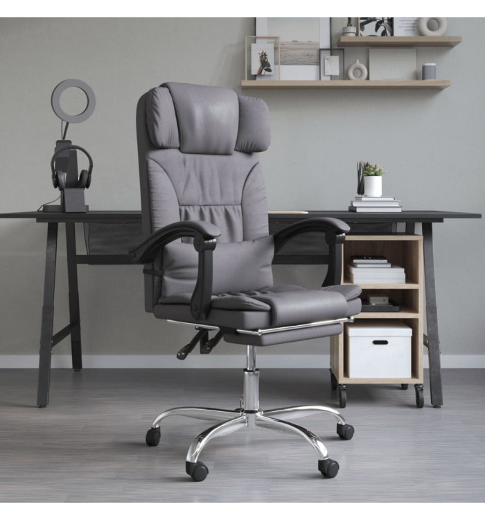 Fauteuil de massage inclinable de bureau Gris Similicuir | Mobilier & Déco