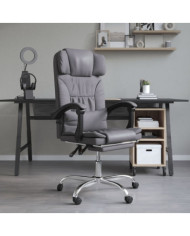 Fauteuil de massage inclinable de bureau Gris Similicuir | Mobilier & Déco