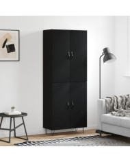 Buffet haut Noir 69,5x34x180 cm Bois d'ingénierie | Mobilier & Déco