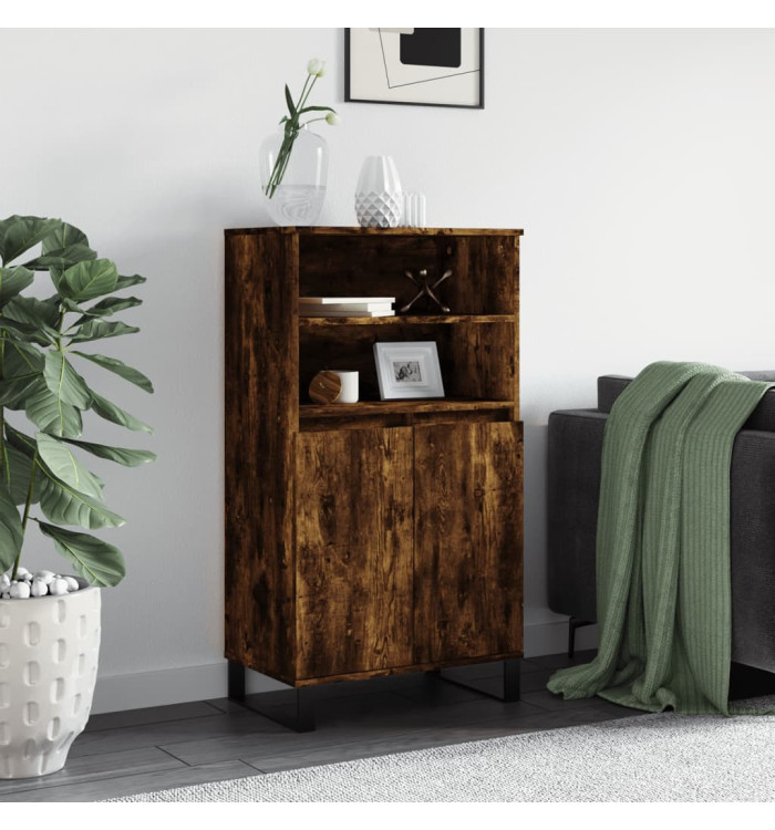 Buffet haut Chêne fumé 60x36x110 cm Bois d'ingénierie | Mobilier & Déco