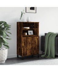 Buffet haut Chêne fumé 60x36x110 cm Bois d'ingénierie | Mobilier & Déco