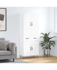 Buffet haut Blanc 69,5x34x180 cm Bois d'ingénierie | Mobilier & Déco