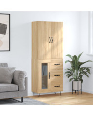 Buffet haut Chêne sonoma 69,5x34x180 cm Bois d'ingénierie | Mobilier & Déco