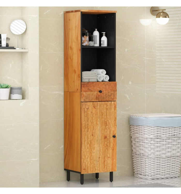 Armoire de salle de bain 38x33x160 cm bois massif d'acacia | Mobilier & Déco