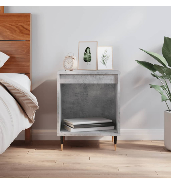 Table de chevet gris béton 40x35x50 cm bois d’ingénierie | Mobilier & Déco