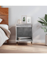 Table de chevet gris béton 40x35x50 cm bois d’ingénierie | Mobilier & Déco