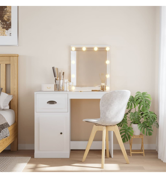 Coiffeuse avec lumières LED blanc 90x42x132,5 cm | Mobilier & Déco