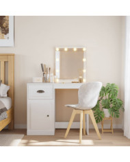 Coiffeuse avec lumières LED blanc 90x42x132,5 cm | Mobilier & Déco