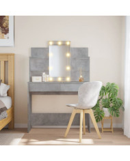 Coiffeuse avec lumières LED gris béton 96x40x142 cm | Mobilier & Déco