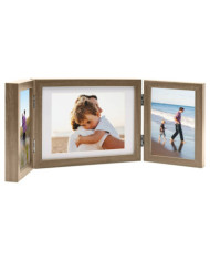 Cadre photo dépliable Marron clair 22x15 cm+2x(10x15 cm) | Mobilier & Déco