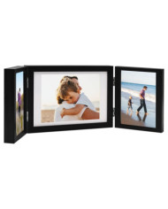 Cadre photo dépliable Noir 28x18 cm+2x(13x18 cm) | Mobilier & Déco