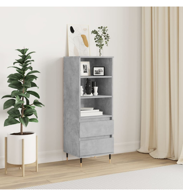 Buffet haut Gris béton 40x36x110 cm Bois d'ingénierie | Mobilier & Déco
