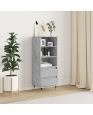 Buffet haut Gris béton 40x36x110 cm Bois d'ingénierie | Mobilier & Déco