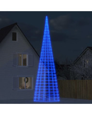 Sapin de Noël à LED sur mât de drapeau 3000 LED bleu 800 cm | Mobilier & Déco