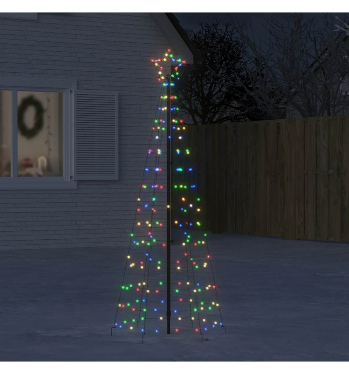 Sapin de Noël à LED avec piquets 220 LED colorées 180 cm | Mobilier & Déco