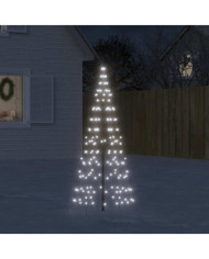 Sapin de Noël à LED sur mât de drapeau 200 LED blanc 180 cm | Mobilier & Déco
