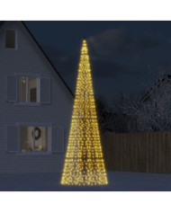 Sapin de Noël à LED sur mât de drapeau 1534 LED blanc 500 cm | Mobilier & Déco