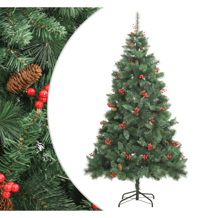 Sapin de Noël artificiel avec pommes de pin et baies 240 cm | Mobilier & Déco