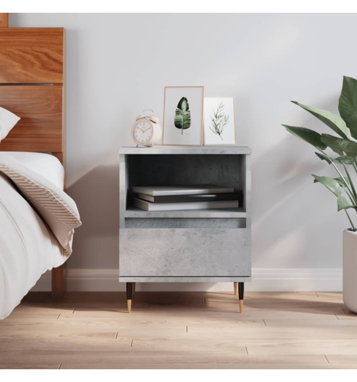 Table de chevet gris béton 40x35x50 cm bois d’ingénierie | Mobilier & Déco