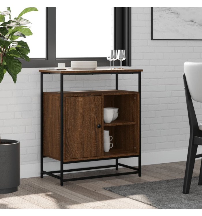 Buffet chêne marron 69x35x80 cm bois d'ingénierie | Mobilier & Déco