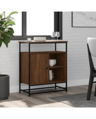 Buffet chêne marron 69x35x80 cm bois d'ingénierie | Mobilier & Déco