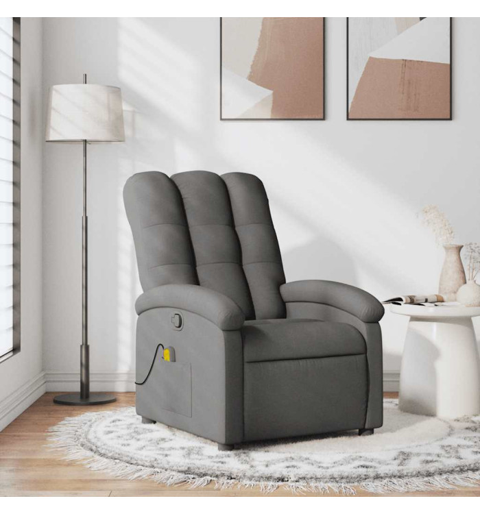 Fauteuil de massage inclinable Gris foncé Tissu | Mobilier & Déco