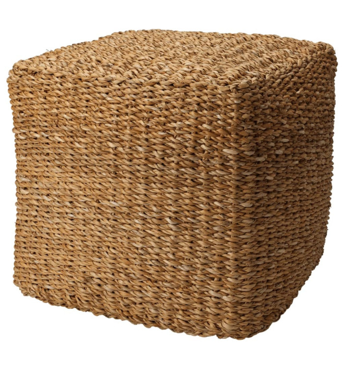 HomeetStyling Pouf carré naturel 40x40x38 cm herbe de mer | Mobilier & Déco