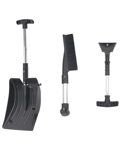 Kit de pelle à neige 3 en 1 noir aluminium | Mobilier & Déco