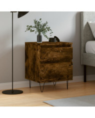 Table de chevet chêne fumé 40x35x50 cm bois d’ingénierie | Mobilier & Déco