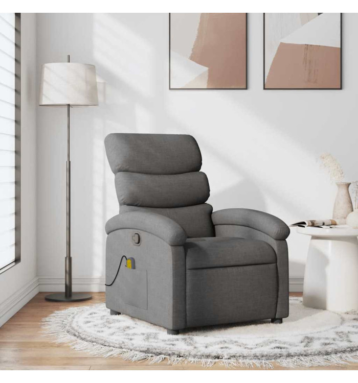 Fauteuil de massage inclinable Gris foncé Tissu | Mobilier & Déco