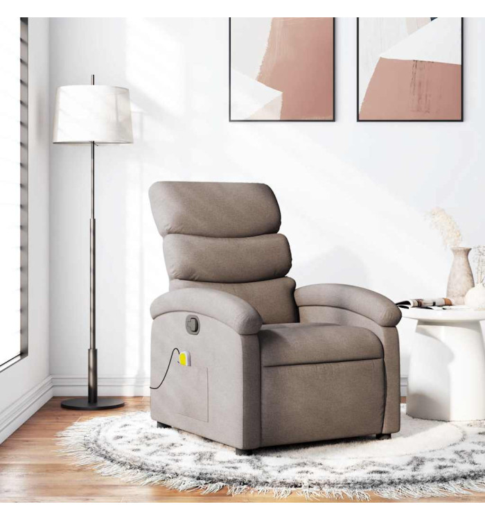Fauteuil de massage inclinable Taupe Tissu | Mobilier & Déco