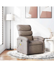 Fauteuil de massage inclinable Taupe Tissu | Mobilier & Déco