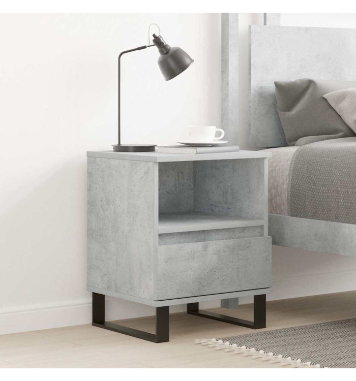 Table de chevet gris béton 40x35x50 cm bois d’ingénierie | Mobilier & Déco