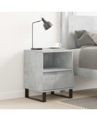 Table de chevet gris béton 40x35x50 cm bois d’ingénierie | Mobilier & Déco