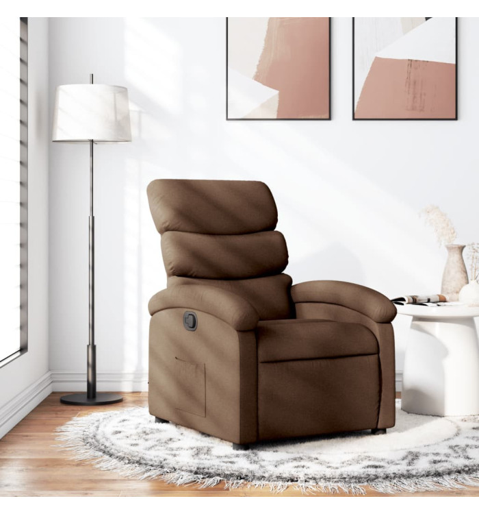 Fauteuil inclinable Marron Tissu | Mobilier & Déco