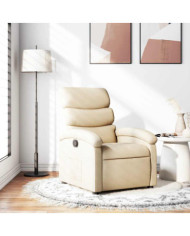 Fauteuil inclinable Crème Tissu | Mobilier & Déco
