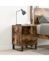 Table de chevet chêne fumé 40x35x50 cm bois d’ingénierie | Mobilier & Déco