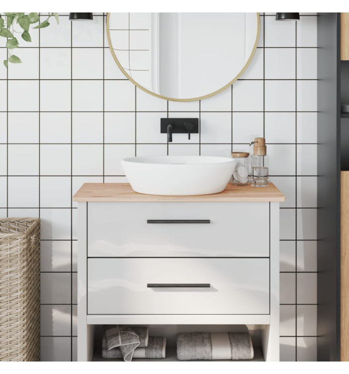 Comptoir de salle de bain 80x40x1,5 cm bois massif de hêtre | Mobilier & Déco