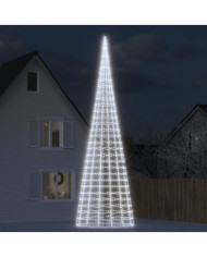 Sapin de Noël à LED sur mât de drapeau 3000 LED blanc 800 cm | Mobilier & Déco