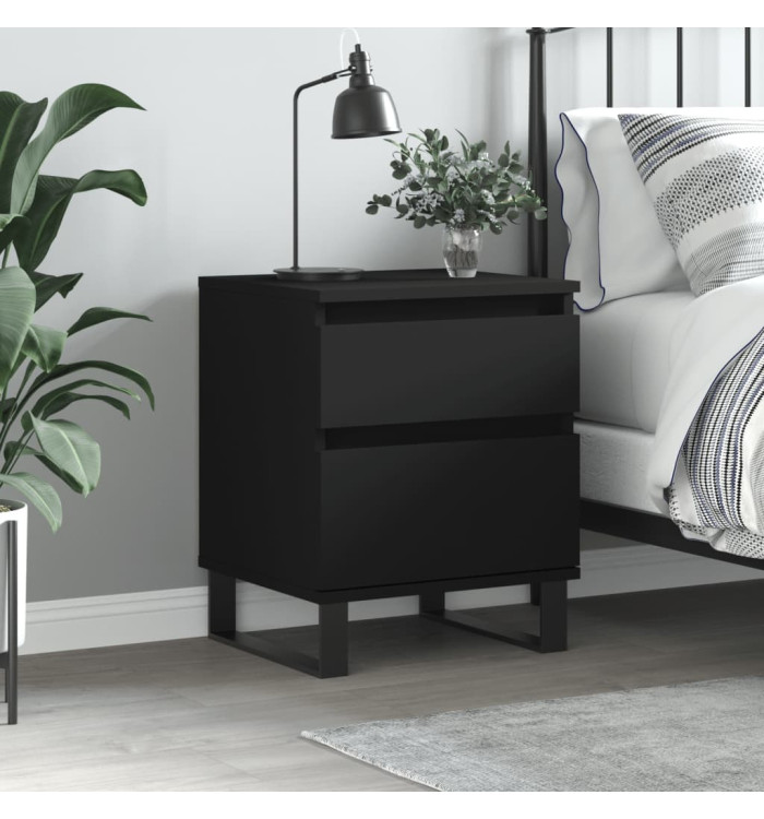 Table de chevet Noir 40x35x50 cm Bois d’ingénierie | Mobilier & Déco