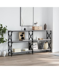 Table console sonoma gris 156x28x80,5 cm bois d'ingénierie | Mobilier & Déco