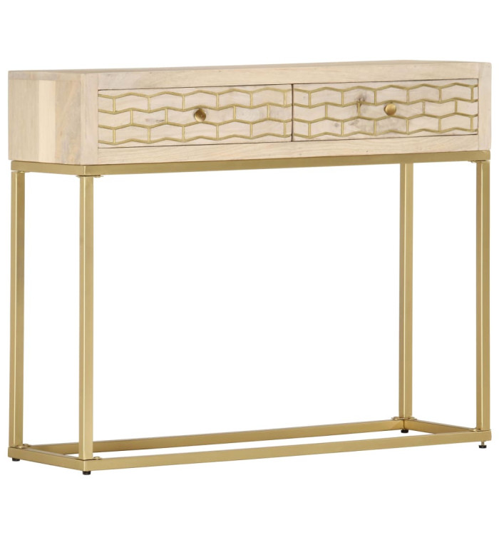 Table console doré 90x30x75 cm bois solide de manguier | Mobilier & Déco