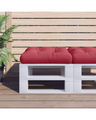 Coussin de palette rouge bordeaux 60x60x12 cm tissu | Mobilier & Déco